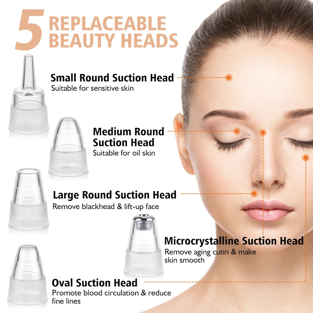 Extractor de Puntos Negros al Vacío- USB Rechargeable Facial Pore Cleaner Kit
