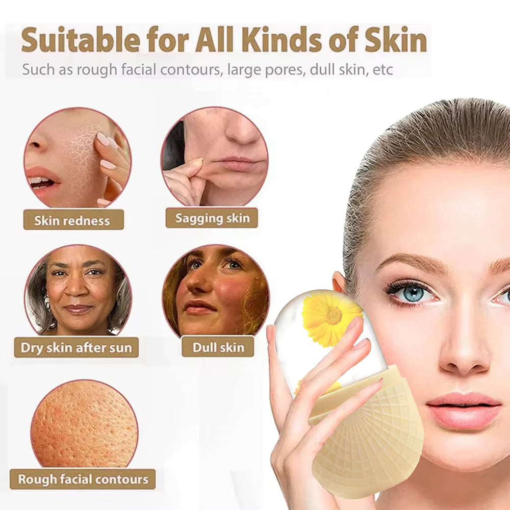 Rodillo de Hielo Facial Reafirmante - Reduce hinchazón y refresca tu piel