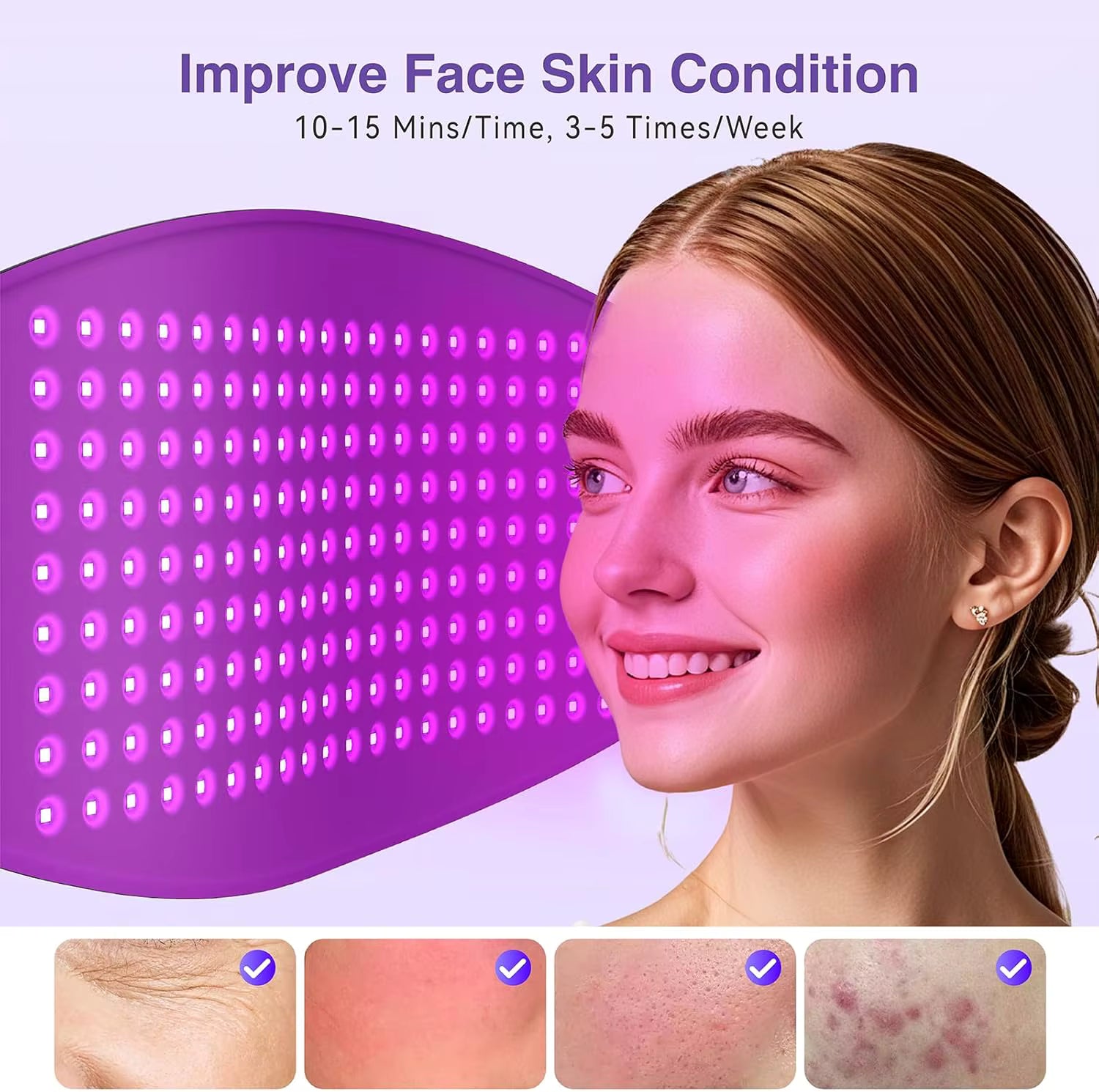 Mascarilla LED Facial Rejuvenecedora – Terapia de Luz para una Piel Radiante